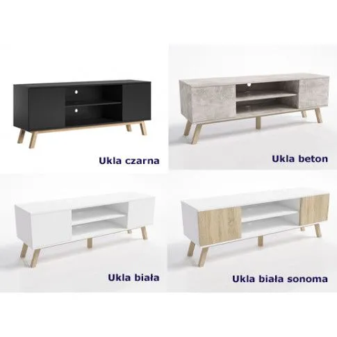 Szczegółowe zdjęcie nr 4 produktu Skandynawska szafka rtv na nóżkach Tulior - dąb sonoma