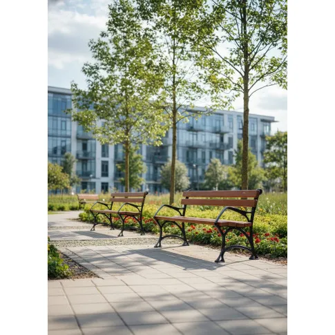 Fotografia Aluminiowa ławka ogrodowa Muslina 150cm - 7 kolorów z kategorii Ławki ogrodowe