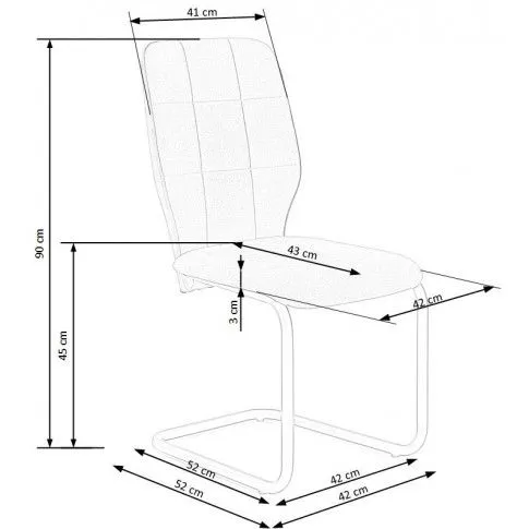 Szczegółowe zdjęcie nr 5 produktu Krzesło pikowane Logar - popielate