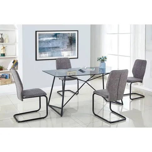 Szczegółowe zdjęcie nr 4 produktu Krzesło pikowane Logar - popielate