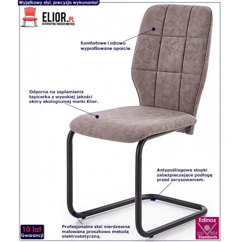 Fotografia Krzesło pikowane Logar - popielate z kategorii Strona główna