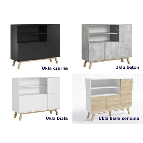 Szczegółowe zdjęcie nr 4 produktu Loftowa szara komoda na nóżkach Tulior - beton