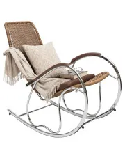 Brązowy fotel bujany do czytania - Waldon w sklepie Edinos.pl