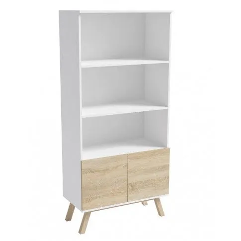 Zdjęcie produktu Skandynawski regał Tulior - biały + sonoma.