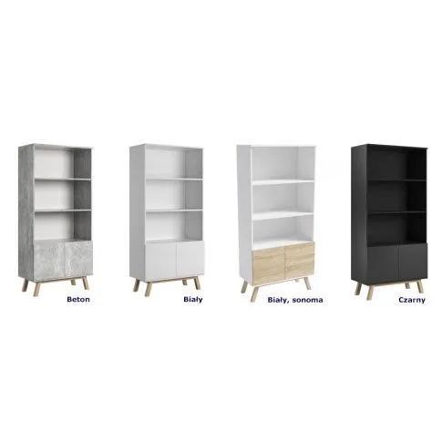 Szczegółowe zdjęcie nr 4 produktu Designerski regał Tulior - beton