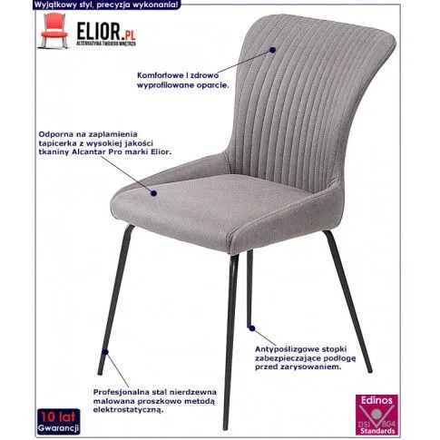 Fotografia Minimalistyczne krzesło Demetes - popielate z kategorii Strona główna