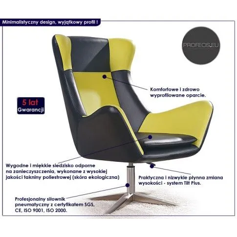 Fotografia Fotel wypoczynkowy Tixa - czarny z kategorii Fotele wypoczynkowe