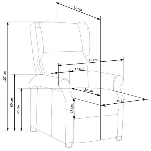 Szczegółowe zdjęcie nr 7 produktu Rozkładany fotel uszak wypoczynkowy Alden - popielaty
