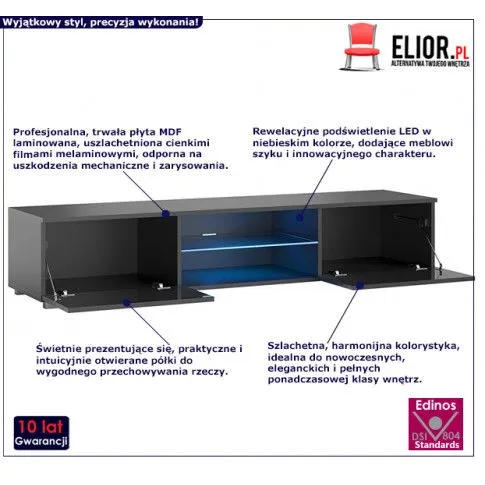 Fotografia Elegancka szafka rtv Eddie - czarna z kategorii Szafki