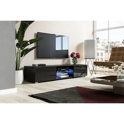 Zdjęcie elegancka szafka rtv Eddie czarna wygodna | Edinos.pl