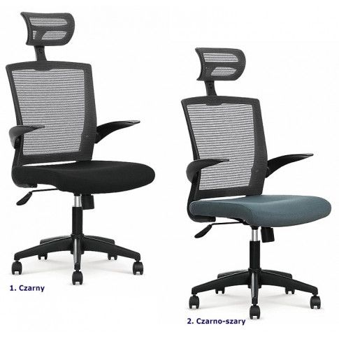 Szczegółowe zdjęcie nr 4 produktu Biurowy fotel obrotowy Fisko -  czarno-szary