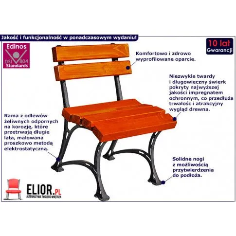 Fotografia Drewniane krzesło ogrodowe Sottano - 7 kolorów z kategorii Krzesła ogrodowe