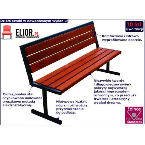 Fotografia Nowoczesna ławka parkowa Nelsi 2X 150 cm - 84 kolory z kategorii Ławki ogrodowe