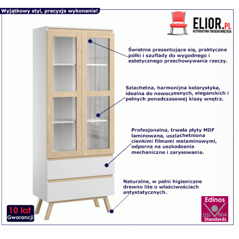 Fotografia Skandynawska witryna Izuru - biała z kategorii Regały