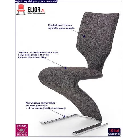 Fotografia Szare nowoczesne krzesło na płozach - Dyroli z kategorii Salon