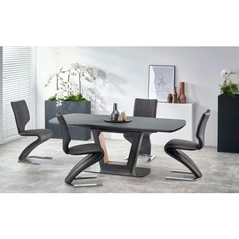 Szczegółowe zdjęcie nr 5 produktu Szare nowoczesne krzesło na płozach - Dyroli