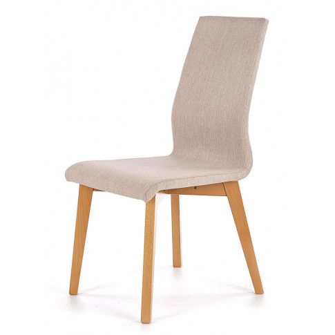 Zdjęcie produktu Tapicerowane krzesło drewniane Laris - beż + dąb miodowy.