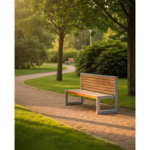 Szczegółowe zdjęcie nr 6 produktu Ławka parkowa Habi 2X 150 cm - 84 kolory