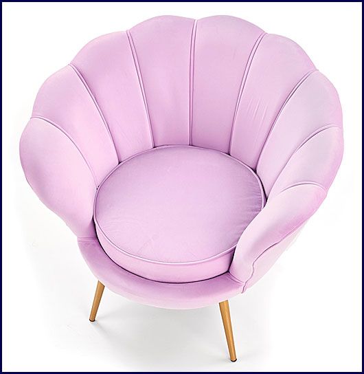 Różowy fotel muszelka w stylu glamour Shelli