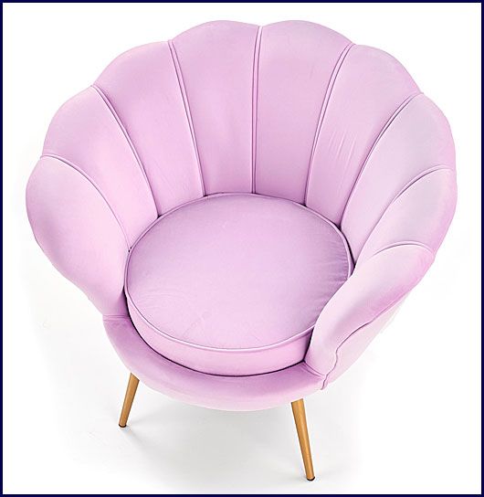 Różowy fotel muszelka w stylu glamour Shelli