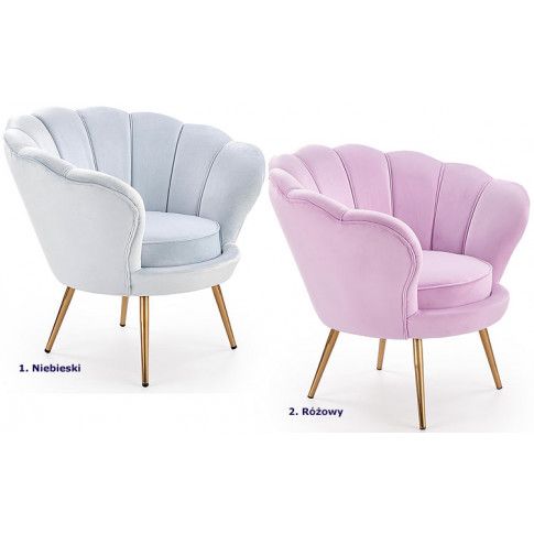 Szczegółowe zdjęcie nr 6 produktu Fotel do salonu w kształcie muszli Shelli - błękitny