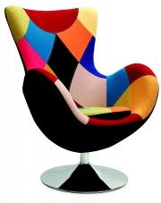 Obrotowy fotel uszak wypoczynkowy Zoltis - patchwork