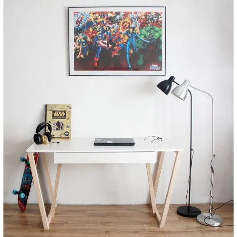 Szczegółowe zdjęcie nr 5 produktu Białe biurko młodzieżowe 140x60 - Molly 2X