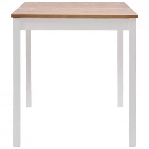 Stół biało-brązowy Elmor 2X ukazany w pozycji bocznej