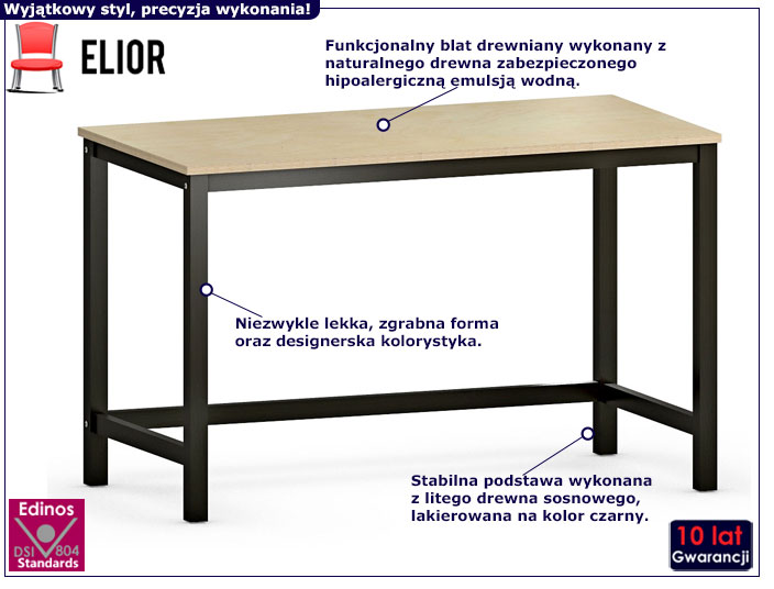 drewniane minimalistyczne biurko do nauki