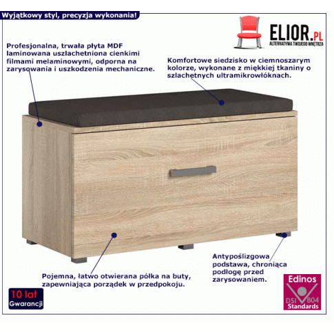 Wygodna szafka na buty Adon dąb sonoma