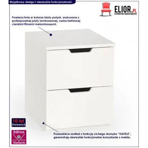 Fotografia Szafka nocna Gaspar 7X - biały połysk z kategorii Szafki