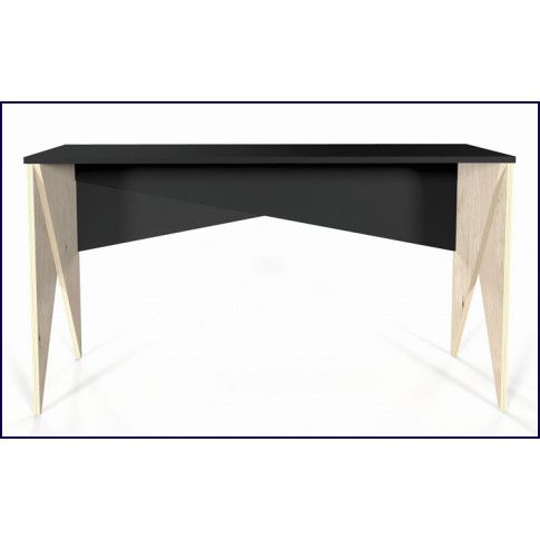Zdjęcie drewniane oryginalne czarne biurko do pracy   - sklep Edinos.pl