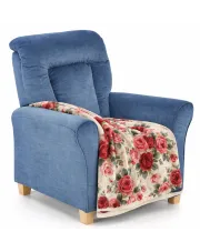 Tapicerowany rozkładany fotel wypoczynkowy Calan - ciemnoniebieski w sklepie Edinos.pl