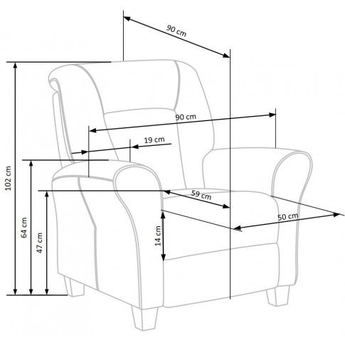 Szczegółowe zdjęcie nr 7 produktu Tapicerowany rozkładany fotel wypoczynkowy Ervin - ciemnoniebieski
