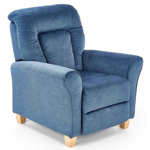 Zdjęcie produktu Tapicerowany rozkładany fotel wypoczynkowy Ervin - ciemnoniebieski.