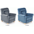 Szczegółowe zdjęcie nr 6 produktu Tapicerowany rozkładany fotel wypoczynkowy Ervin - ciemnoniebieski