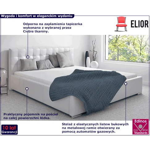 Tapicerowane łóżko z metalowym stelażem Vesper 2X