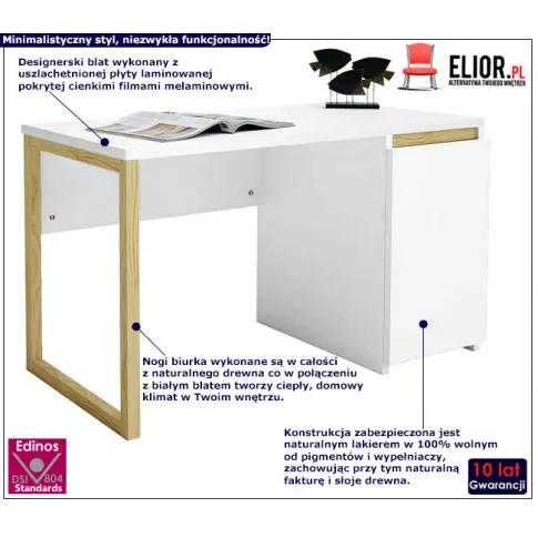 Fotografia Skandynawskie biurko z szafką Kizo X4 z kategorii Biurka