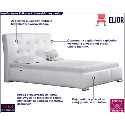 Tapicerowane łóżko z pojemnikiem Cocoro