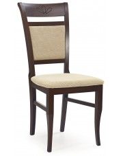 Tapicerowane krzesło drewniane Alvin - ciemny orzech w sklepie Edinos.pl