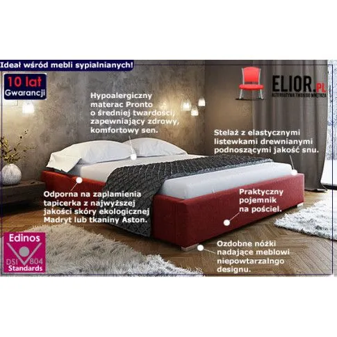 Fotografia Łóżko tapicerowane Gefros 120x200 - 44 kolory z kategorii Łóżka tapicerowane