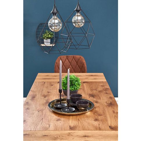 Szczegółowe zdjęcie nr 6 produktu Dębowy stół w stylu loftowym Marco