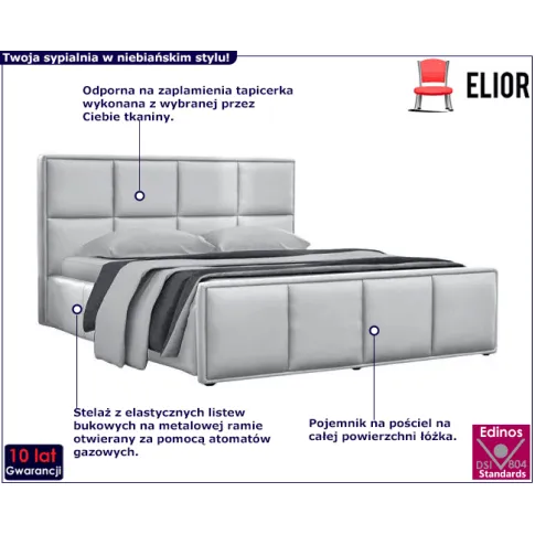 Tapicerowane łóżko z metalowym stelażem Ruben