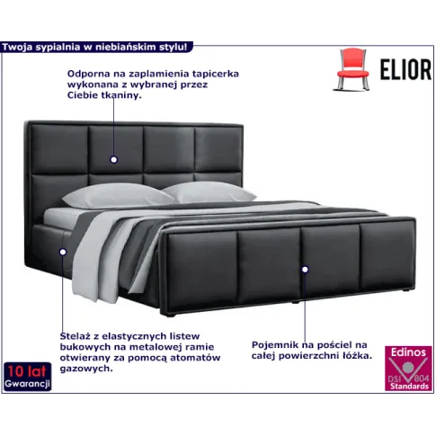 Tapicerowane łóżko z pikowanym zagłówkiem Ruben