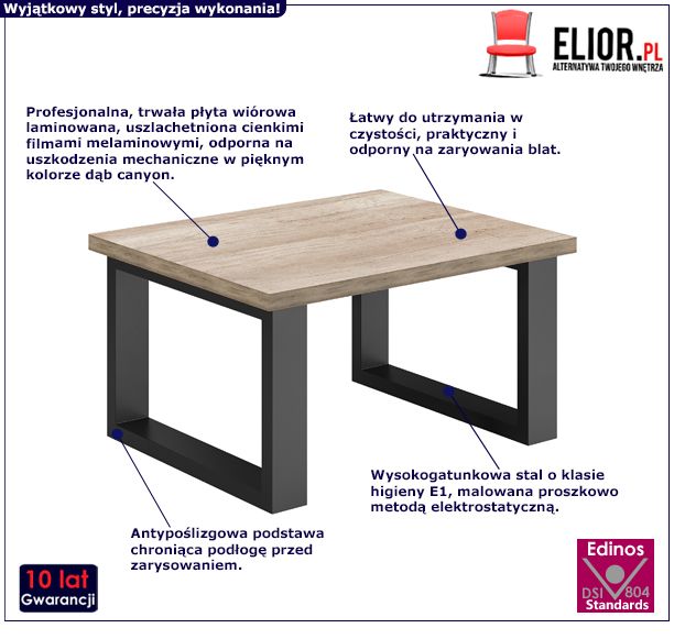 Loftowa ława Distrel - dąb canyon