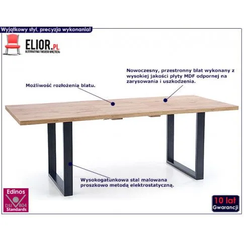 Zdjęcie rozkładany stół industrialny do salonu kuchni | Edinos.pl