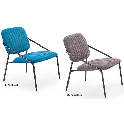 Szczegółowe zdjęcie nr 4 produktu Industrialny fotel wypoczynkowy Venser - niebieski