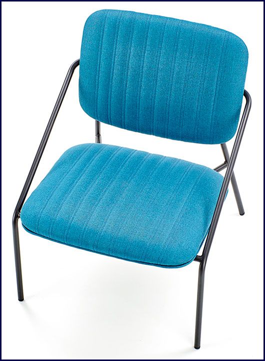Niebieski fotel relaksacyjny do salonu Venser