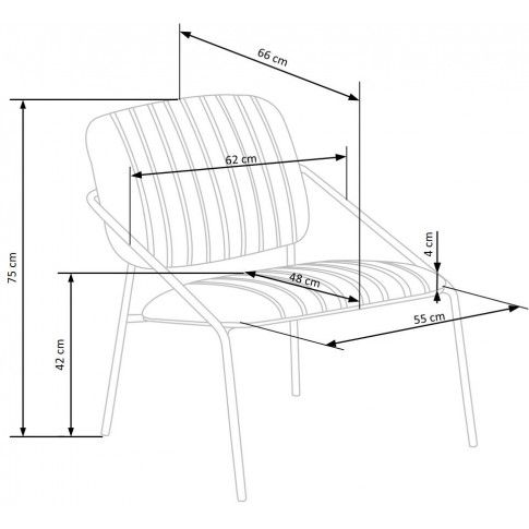 Szczegółowe zdjęcie nr 6 produktu Industrialny fotel wypoczynkowy Venser - niebieski