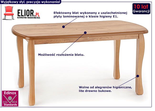 Rozkładany stół drewniany Dires 2X
